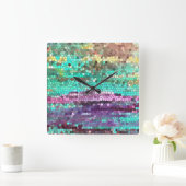 Horloge Carrée Le matin a cassé l'horloge (Maison)