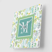 Horloge Carrée Le monogramme | sauvage et modèlent librement (Angle)