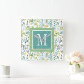 Horloge Carrée Le monogramme | sauvage et modèlent librement (Maison)