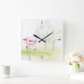 Horloge Carrée Le Mur de Flowers (Maison)
