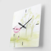 Horloge Carrée Le Mur de Flowers (Angle)