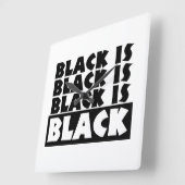 Horloge Carrée Le noir est noir (Angle)