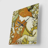 Horloge Carrée Le Nouveau Floral (Angle)