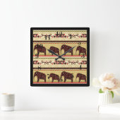 Horloge Carrée Le patchwork africain (Maison)