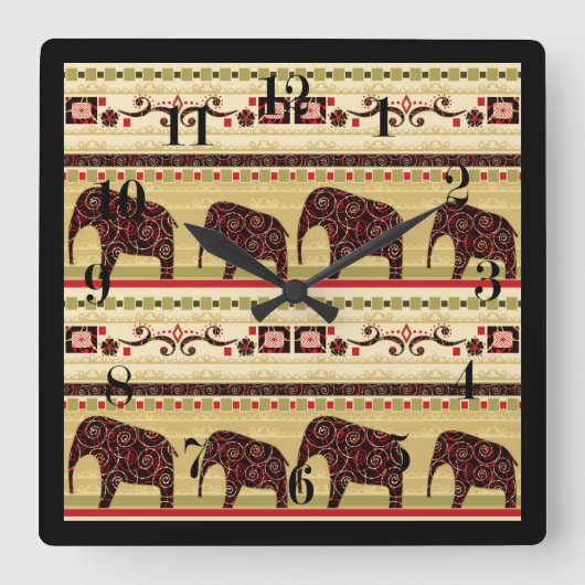 Horloge Carrée Le patchwork africain (Recto)