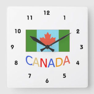 Horloge Carrée Le patriotisme est un drapeau du Canada artistique