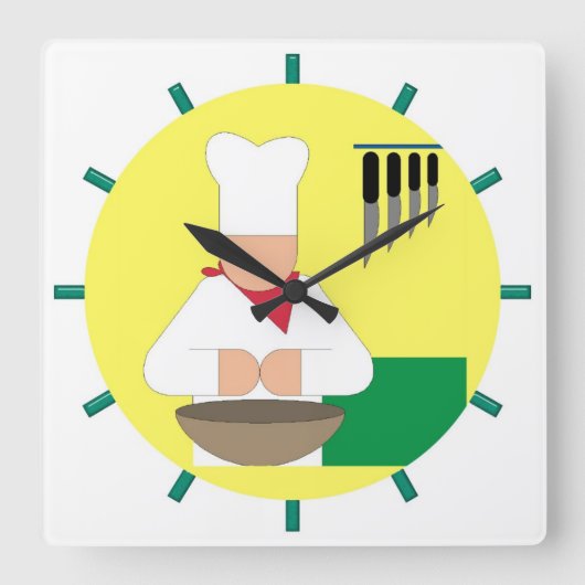 Horloge Carrée Le Patron de Kitchen Clock (Recto)