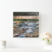 Horloge Carrée Le paysage de BROOK Art peint à la main original (Maison)