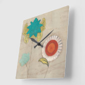 Horloge Carrée Le pétale modèle I (Angle)