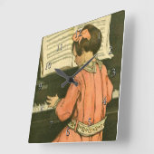 Horloge Carrée Le Piano Lesson (Angle)