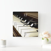 Horloge Carrée Le piano verrouille l'horloge murale du mélomane (Maison)