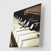 Horloge Carrée Le piano verrouille l'horloge murale du mélomane (Angle)