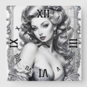 Horloge Carrée Le plaisir est mon nom moyen AI Concept Art par Xz (Recto)