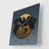 Horloge Carrée Le poison de Wall Clock Bird (Angle)