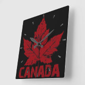 Horloge Carrée Le poison de Wall Clock Cool Canada (Angle)