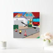 Horloge Carrée Le pompier efface le feu de Garagan Wan (Maison)