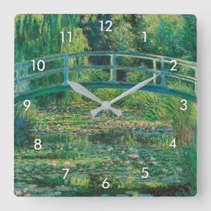 Horloge Carrée Le pont japonais (Water-Lily Pond), Monet