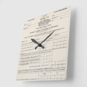 Horloge Carrée Le premier formulaire d'impôt sur le revenu des Ét (Angle)