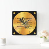 Horloge Carrée Le Record d'or (Maison)