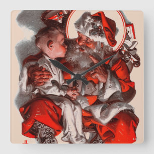 Horloge Carrée Le recouvrement de Père Noël