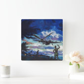 Horloge Carrée Le retour du guerrier (Maison)