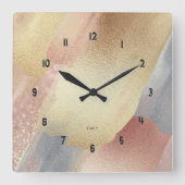 Horloge Carrée Le Shimmering de Pastel Colors (Recto)