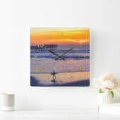 HORLOGE CARRÉE LE SOLEIL EN TÊTE DE CHAMBRE SURFER (Maison)