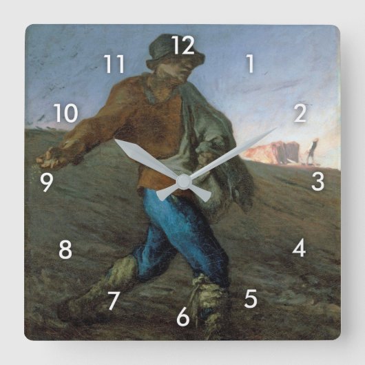 Horloge Carrée Le Sower, Jean-François Millet (Recto)