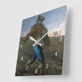 Horloge Carrée Le Sower, Jean-François Millet (Angle)