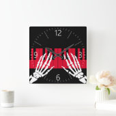 Horloge Carrée Le squelette joue du piano (Maison)