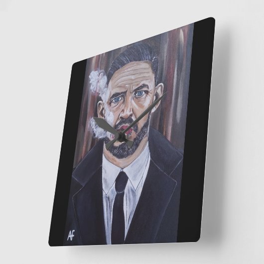Horloge Carrée Le tableau de Mobster par Alfred Fox (Angle)
