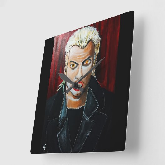 Horloge Carrée Le tableau de vampire par Alfred Fox (Angle)