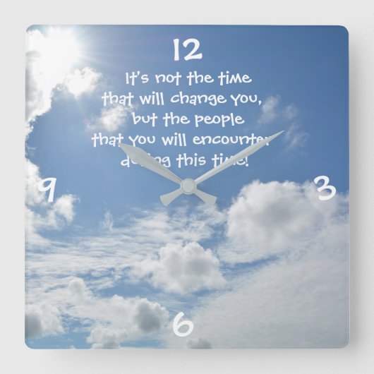 Horloge Carrée Le temps... (Recto)