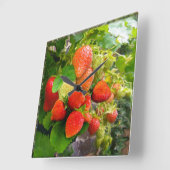 Horloge Carrée Le Temps de Strawberry (Angle)