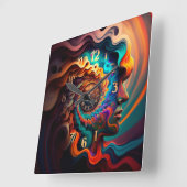 Horloge Carrée Le Temps Est Dans Votre Esprit (Angle)