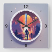 Horloge Carrée Le temps n'arrête pas de l'utiliser (Recto)