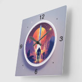 Horloge Carrée Le temps n'arrête pas de l'utiliser (Angle)