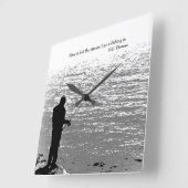 Horloge Carrée Le temps n'est que le flux (Angle)