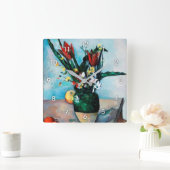 Horloge Carrée Le Vase des Tulipes, Paul Cezanne (Maison)