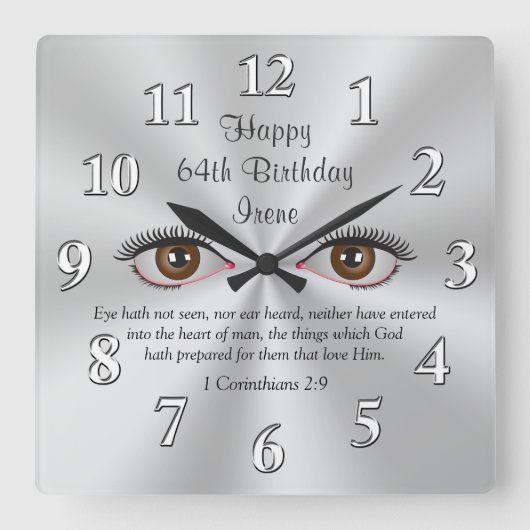 Horloge Carrée Le vers personnalisable de bible synchronise (Recto)