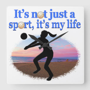 HORLOGE CARRÉE LE VOLLEYBALL INSPIRATIONNEL EST MON DESIGN DE VIE