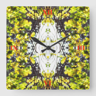 Horloge Carrée Leaves Blowing in the Wind