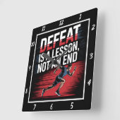 Horloge Carrée Leçon de défaite non coureur final (Angle)