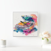 Horloge Carrée Lecteur d'enregistrement coloré (Maison)