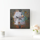 Horloge Carrée Lecteur Leprechaun (Maison)