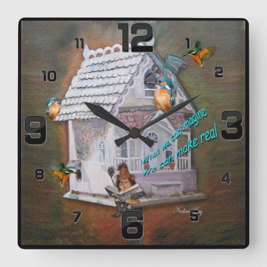 Horloge Carrée Lecteur Leprechaun (Recto)