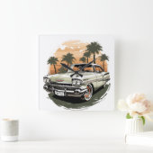 Horloge Carrée Lecteur Sunset vintage (Maison)