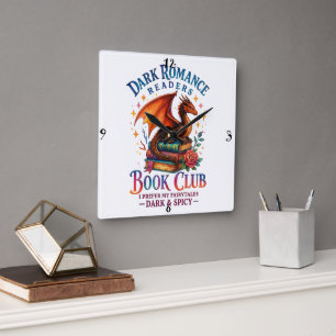 Horloge Carrée Lecteurs de romance sombre...