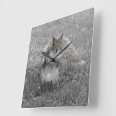 Horloge Carrée L'Écureuil L'A Fait (Angle)