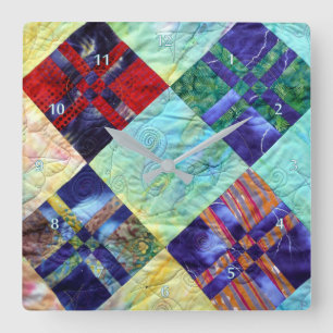 Horloge Carrée L'édredon ajuste l'image en batiks